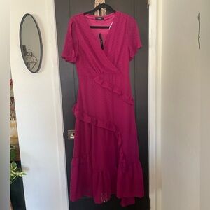 LULUS - Brand New Fuchsia Midi Dress